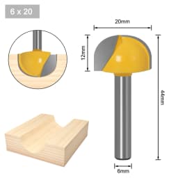 6mm Shank 6,8,12,16,18,20,22mm CNC Tools Solid Carbide Round Nose Bits Round Nose Cove Core Box Router Bit Shaker Cutter Tools