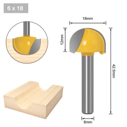 6mm Shank 6,8,12,16,18,20,22mm CNC Tools Solid Carbide Round Nose Bits Round Nose Cove Core Box Router Bit Shaker Cutter Tools