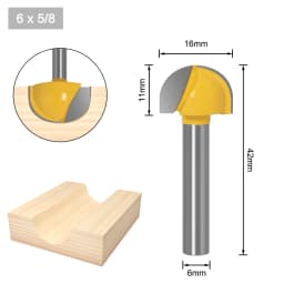 6mm Shank 6,8,12,16,18,20,22mm CNC Tools Solid Carbide Round Nose Bits Round Nose Cove Core Box Router Bit Shaker Cutter Tools