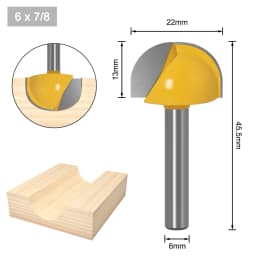 6mm Shank 6,8,12,16,18,20,22mm CNC Tools Solid Carbide Round Nose Bits Round Nose Cove Core Box Router Bit Shaker Cutter Tools