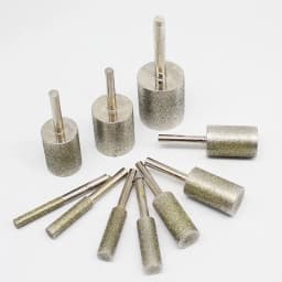 Diamond Cylinder Type Grinding Head Abrasive Wheel Jade Jewelry Bracelet Glass Stone Carving Polishing Tool Burrs Bit 6mm 1pc