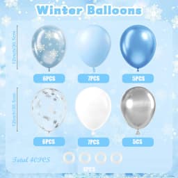 40pcs 12inch Blue White Sliver Snowflake Print Latex Balloons Set for Frozen Theme Birthday Snow Queen Party Decoration Supplies
