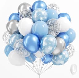 40pcs 12inch Blue White Sliver Snowflake Print Latex Balloons Set for Frozen Theme Birthday Snow Queen Party Decoration Supplies