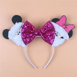 Newest Mickey Mouse Ears Headband for Women Kids Baby Girl Festival Party Hair Accessories with Sequins and 5 Inch Bow