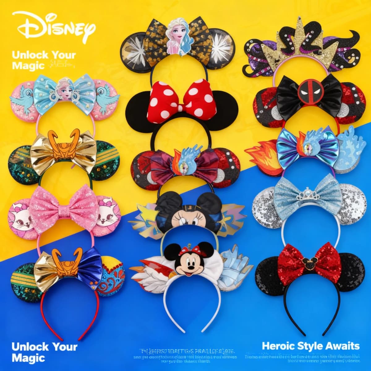 Newest Mickey Mouse Ears Headband for Women Kids Baby Girl Festival Party Hair Accessories with Sequins and 5 Inch Bow