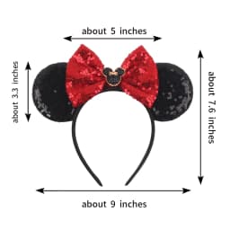 Newest Mickey Mouse Ears Headband for Women Kids Baby Girl Festival Party Hair Accessories with Sequins and 5 Inch Bow