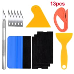 Car Vinyl Wrap Tool Kits Covering Vinyl Spatula Foiling Set Scraper for Window Tint Wrapping Squeegee Tools Car Accessories