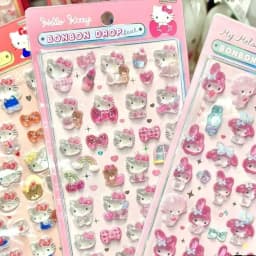 Hello Kitty 3D Hollow Bubble Relief Sticker Sanrio Kawaii DIY Reward Sticker Cute Sticker for Kids Gift