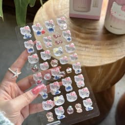 Hello Kitty 3D Hollow Bubble Relief Sticker Sanrio Kawaii DIY Reward Sticker Cute Sticker for Kids Gift