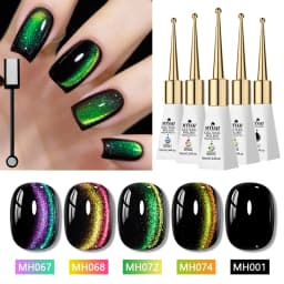 6pcs 10ml Pink Story Cat Magnetic Gel Nail Polish Set Nude Pink Gold Light Magnetic Soak Off UV Gel Varnish DIY Nail Supplies