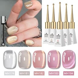 6pcs 10ml Pink Story Cat Magnetic Gel Nail Polish Set Nude Pink Gold Light Magnetic Soak Off UV Gel Varnish DIY Nail Supplies