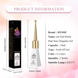 6pcs 10ml Pink Story Cat Magnetic Gel Nail Polish Set Nude Pink Gold Light Magnetic Soak Off UV Gel Varnish DIY Nail Supplies