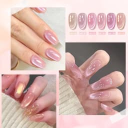 6pcs 10ml Pink Story Cat Magnetic Gel Nail Polish Set Nude Pink Gold Light Magnetic Soak Off UV Gel Varnish DIY Nail Supplies
