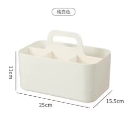5-Compartment Plastic Storage Basket with Handle, Portable Office Desk Organizer for Pens, Pencils, Stationery, Mixed Color