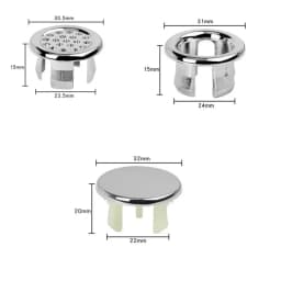 4Pcs Kitchen Bathroom Basin Circular Overflow Drain Cover Decoration Bathtub Sink Hole Overflow Hollow Washbasin Overflow