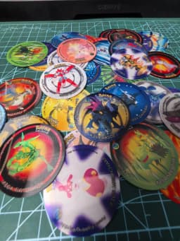 10-90Pcs 3D Flip Pokemon ZA Mega Evolution Tazos Complete Set Lenticular Round Pogs Eco Plastic 4cm Anime Collectible Game Cards