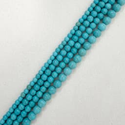Smooth Natural Blue Turquoise Round Loose Beads 15" Strand 4 6 8 10 12 MM Pick Size For Jewelry Making