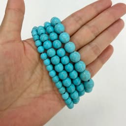 Smooth Natural Blue Turquoise Round Loose Beads 15" Strand 4 6 8 10 12 MM Pick Size For Jewelry Making