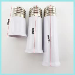 2pcs 65mm 95mm Bulb Adapter E27 to E27 Extender LED Lamp Light Base Socket Extension Converter Connector CFL Light Bulb Adapter
