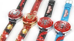 Marvel spiderman Kids watch Captain America ironman children's watches Leather Quartz Flip Metal Case Watches Boys Clock gifts