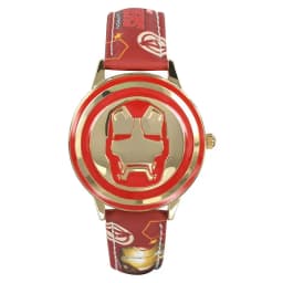 Marvel spiderman Kids watch Captain America ironman children's watches Leather Quartz Flip Metal Case Watches Boys Clock gifts