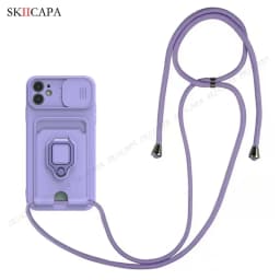 Crossbody Chain Lanyard Slide Case For Samsung A13 A23 A32 A53 A73 5G Wallet Card Slot Cover for Samsung M32 A51 A71 4G A52S A72