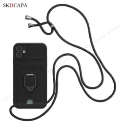 Crossbody Chain Lanyard Slide Case For Samsung A13 A23 A32 A53 A73 5G Wallet Card Slot Cover for Samsung M32 A51 A71 4G A52S A72