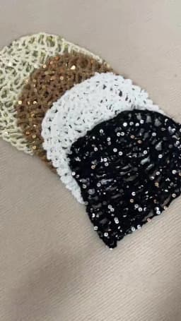 Fashion Vintage Sequined Hollow Pullover Hats Women Spring Summer Travel Photo Atmosphere Versatile Casual Y2K Knit Beanie Hat