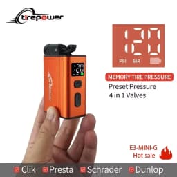 120 PSI Portable Electric Inflator Pump Custom Tire Pressure Display Tire Inflator MTB Road Bike with Schrader Presta Clik Valve
