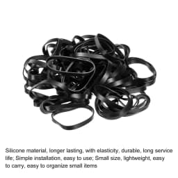 50/100/200pcs Silicone Rubber Bands Cable Ties  Strong Elastic Bands Non-slip Flat Black for Cord Wrapping, Bag Wraps, Art