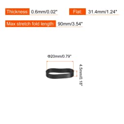 50/100/200pcs Silicone Rubber Bands Cable Ties  Strong Elastic Bands Non-slip Flat Black for Cord Wrapping, Bag Wraps, Art