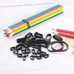 50/100/200pcs Silicone Rubber Bands Cable Ties  Strong Elastic Bands Non-slip Flat Black for Cord Wrapping, Bag Wraps, Art