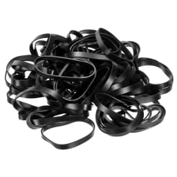 50/100/200pcs Silicone Rubber Bands Cable Ties  Strong Elastic Bands Non-slip Flat Black for Cord Wrapping, Bag Wraps, Art