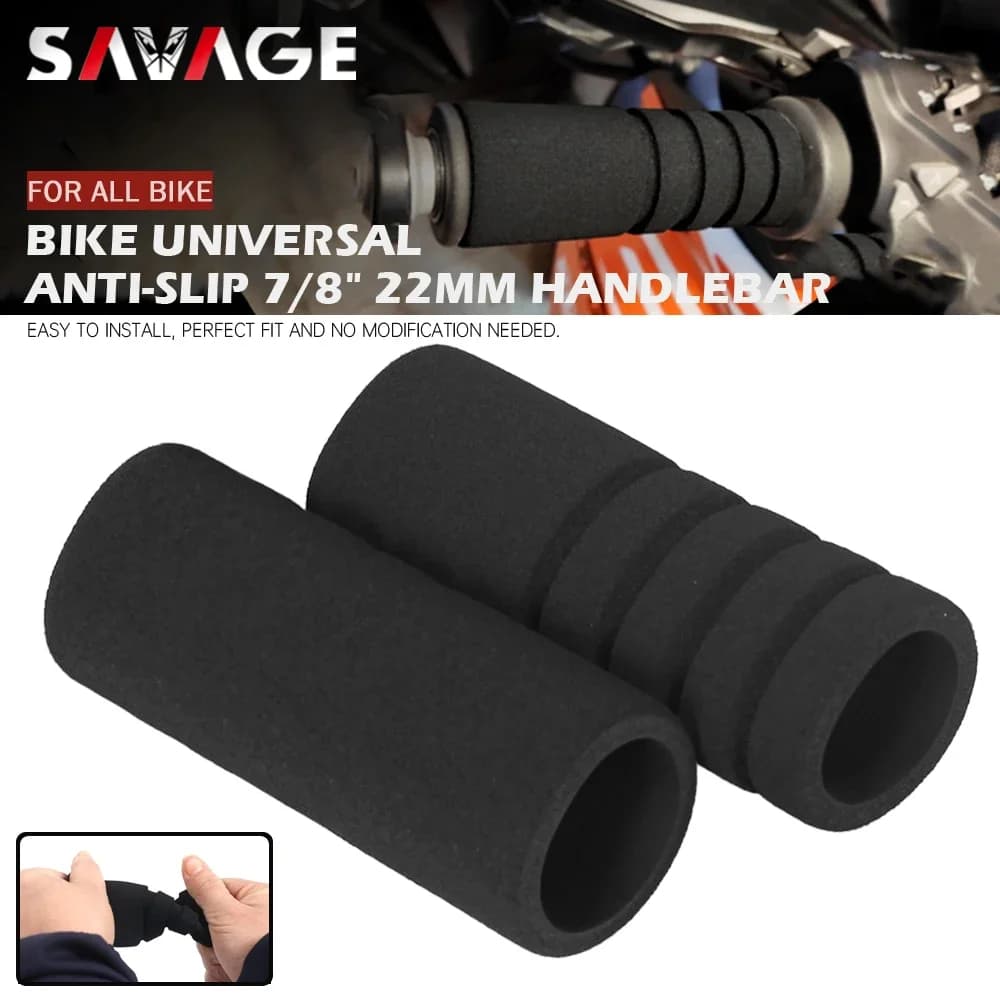 Universal 22mm Motorcycle Handlebar Foam Hand Grips Sponge Gloves Lever Cover Anti-slip Motocross Dirt Pit Bike Electric Scooter