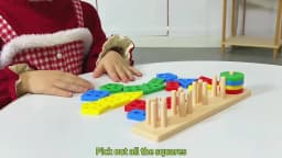 Geometric Shape Matching Block Toy Set | Early Education Cognitive Toy for Infants 0-3 Years Old | Four-Column Peg Matching Game