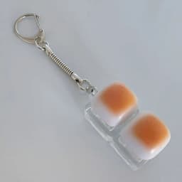 Caramel Bread Stress Relief Keyboard Keychain Button Keycap Backpack Pendant For Student Office Adult Accessory 1PC