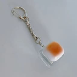 Caramel Bread Stress Relief Keyboard Keychain Button Keycap Backpack Pendant For Student Office Adult Accessory 1PC