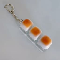Caramel Bread Stress Relief Keyboard Keychain Button Keycap Backpack Pendant For Student Office Adult Accessory 1PC