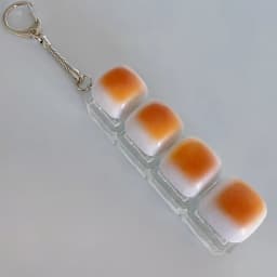 Caramel Bread Stress Relief Keyboard Keychain Button Keycap Backpack Pendant For Student Office Adult Accessory 1PC