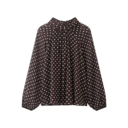 2026 Elegant Women Polka Dot Blouse, Spring Bow Tie Lantern Sleeve Layered Neck Chiffon Shirt, Casual Daily Office Top