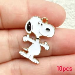 10/20Pcs Enamel Dog Handmade DIY Keychain Accessories for Jewelry Making RedHouse, Fashion Style Jewelry Findings
