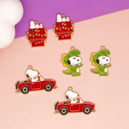 10/20Pcs Enamel Dog Handmade DIY Keychain Accessories for Jewelry Making RedHouse, Fashion Style Jewelry Findings
