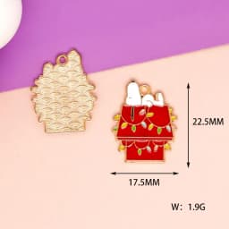 10/20Pcs Enamel Dog Handmade DIY Keychain Accessories for Jewelry Making RedHouse, Fashion Style Jewelry Findings