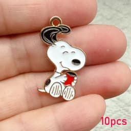 10/20Pcs Enamel Dog Handmade DIY Keychain Accessories for Jewelry Making RedHouse, Fashion Style Jewelry Findings