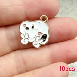 10/20Pcs Enamel Dog Handmade DIY Keychain Accessories for Jewelry Making RedHouse, Fashion Style Jewelry Findings