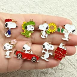 10/20Pcs Enamel Dog Handmade DIY Keychain Accessories for Jewelry Making RedHouse, Fashion Style Jewelry Findings