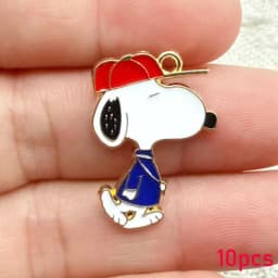 10/20Pcs Enamel Dog Handmade DIY Keychain Accessories for Jewelry Making RedHouse, Fashion Style Jewelry Findings