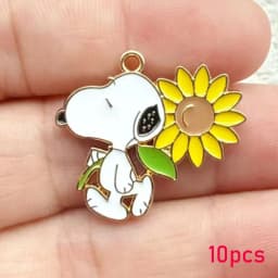 10/20Pcs Enamel Dog Handmade DIY Keychain Accessories for Jewelry Making RedHouse, Fashion Style Jewelry Findings