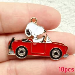 10/20Pcs Enamel Dog Handmade DIY Keychain Accessories for Jewelry Making RedHouse, Fashion Style Jewelry Findings