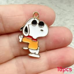 10/20Pcs Enamel Dog Handmade DIY Keychain Accessories for Jewelry Making RedHouse, Fashion Style Jewelry Findings